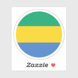 Gabon Flag Round Sticker