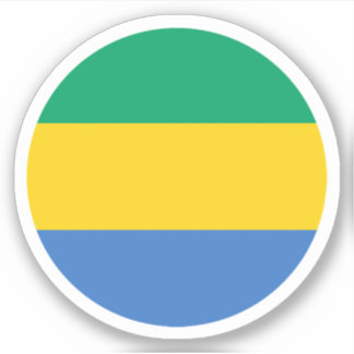 Gabon Flag Round Sticker