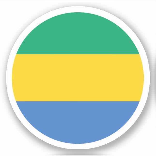 Gabon Flag Round Sticker (Vorderseite)