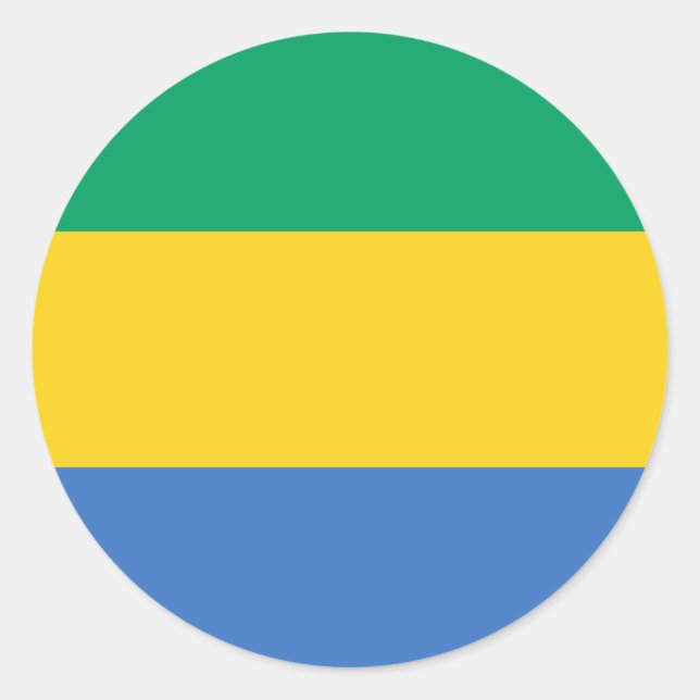 Gabon Flag Runder Aufkleber (Vorderseite)
