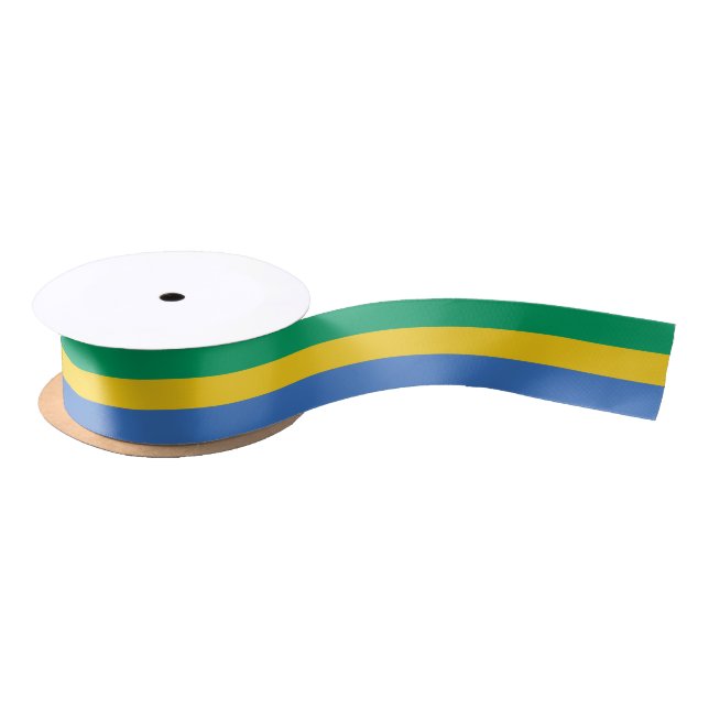 Gabon Flag Satinband (Spule)