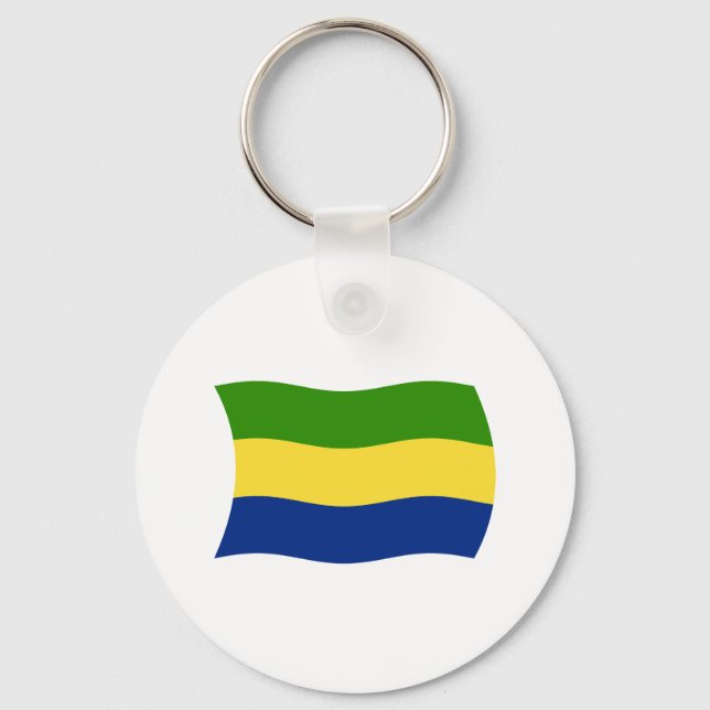 Gabon Flag Schlüsselanhänger (Vorderseite)