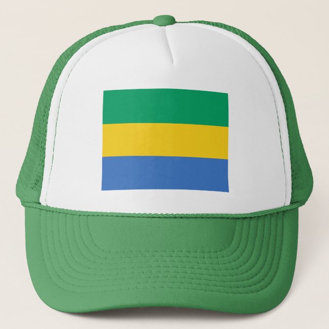 Gabon Flag Truckerkappe (Vorderseite)