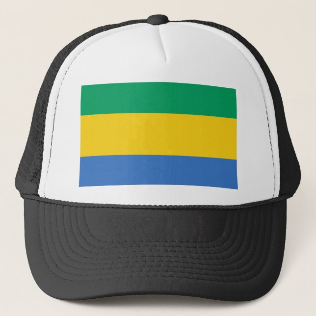 Gabon Flag Truckerkappe (Vorderseite)