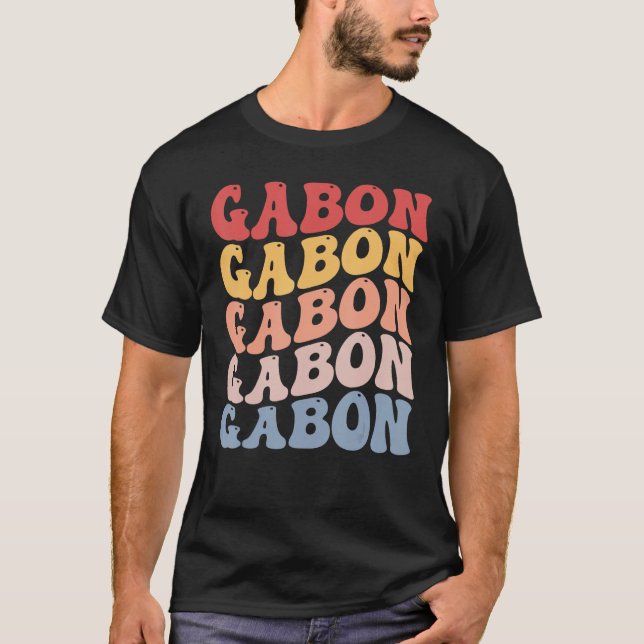 Gabon Groovy Retro Gabonese T-Shirt (Vorderseite)
