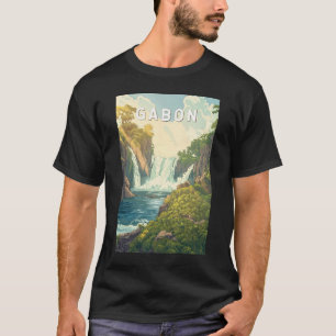 Gabon Illustration Travel Art Vintag T-Shirt