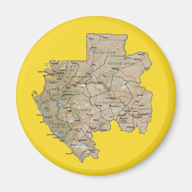 Gabon Map Magnet (Vorne)