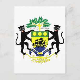 Gabon Offizielle Wappen Heraldry Symbol Postkarte