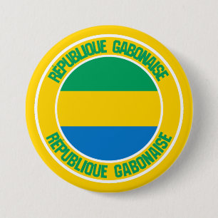 Gabon Round Emblem Button