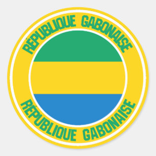Gabon Round Emblem Runder Aufkleber