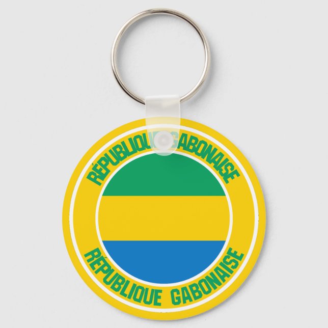 Gabon Round Emblem Schlüsselanhänger (Vorderseite)