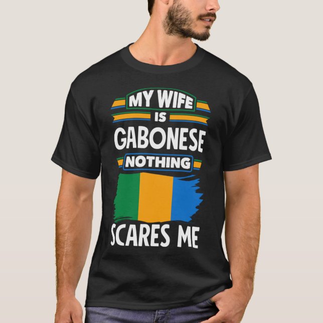 Gabonese Gabun Gabonese Flag Meine Ehefrau ist Gab T-Shirt (Vorderseite)