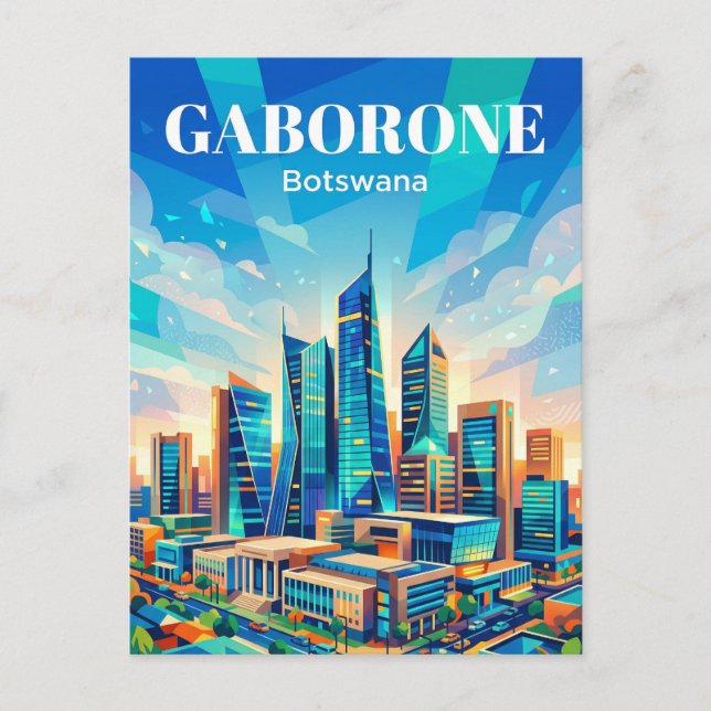 Gaborone CBD Botswana Postkarte (Vorderseite)