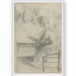 Gabriel J. de St-Aubin: Drei junge Frauen Zeichnen Aufkleber