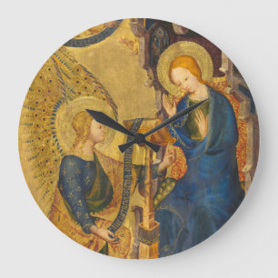 Gabriel und Maria Malerei Große Wanduhr