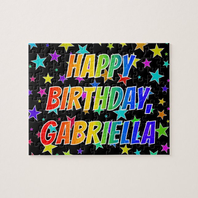 "GABRIELLA" First Name, Fun "HAPPY BIRTHDAY" Puzzle (Horizontal)