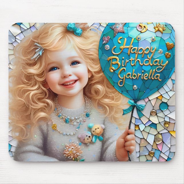 GABRIELLA ~ GLÜCKLICHER BIRTHDAY BALLOON ~ MOUSEPAD (Vorne)