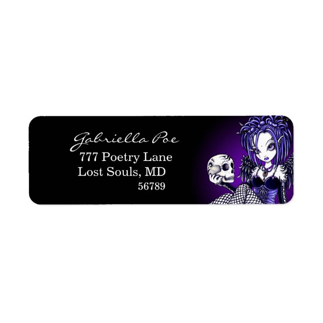 "Gabriella" Gothic Skull Angel Labels (Vorne)