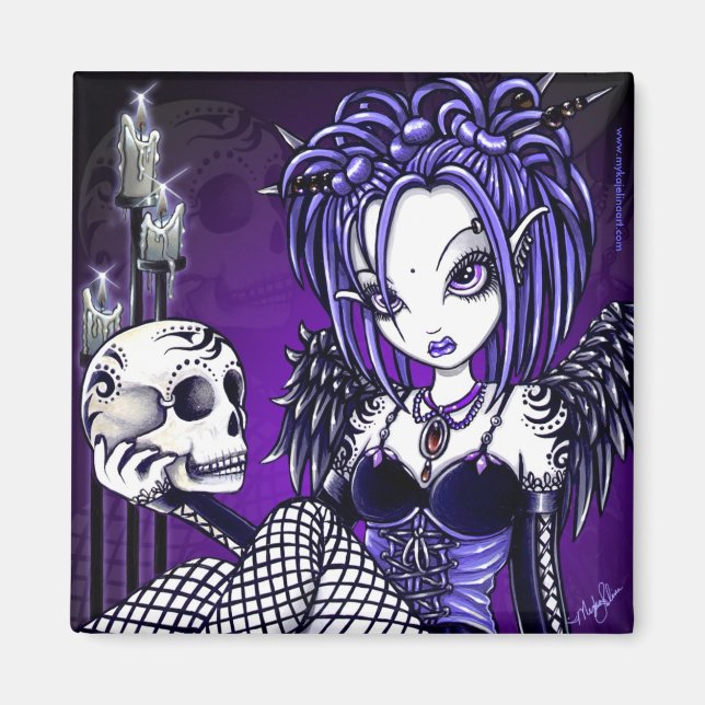 "Gabriella" Gothic Skull Angel Magnet (Vorne)