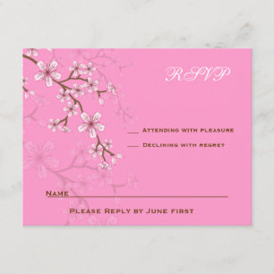 Gabriella Pink Blossoms Bat Mitzvah UAWG RSVP Karte