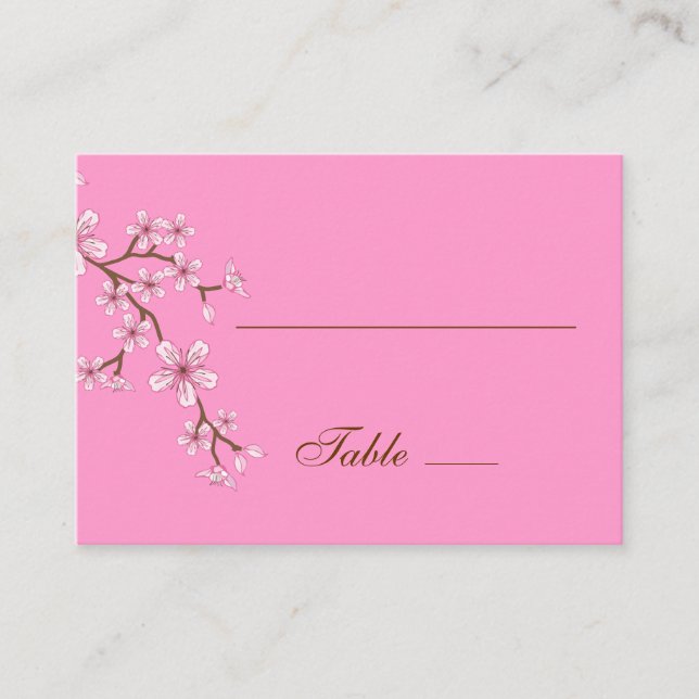 Gabriella Pink Blossoms Platzkarte (Vorderseite)