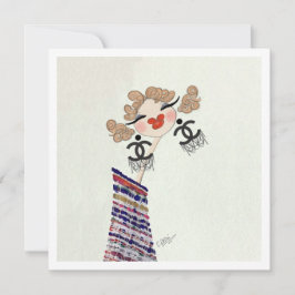 Gabrielle Coco ist frohe Mode-Illustration Feiertagskarte