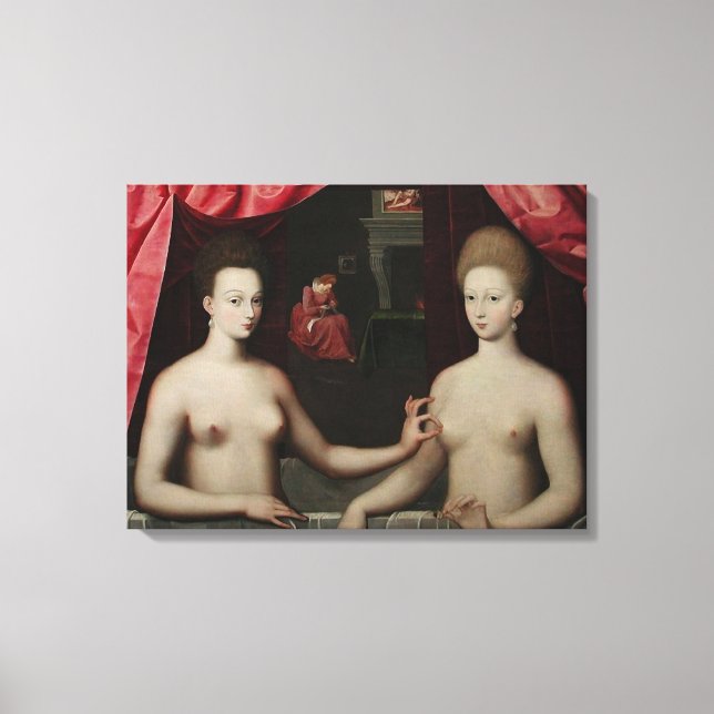 Gabrielle d'Estrées und eine ihrer Schwestern Leinwanddruck (Vorderseite)