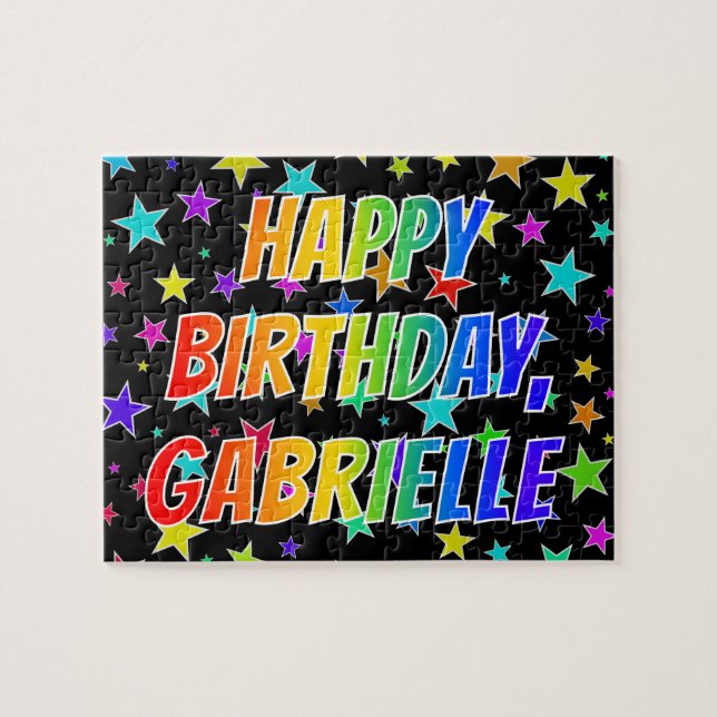 "GABRIELLE" First Name, Fun "HAPPY BIRTHDAY" Puzzle (Horizontal)
