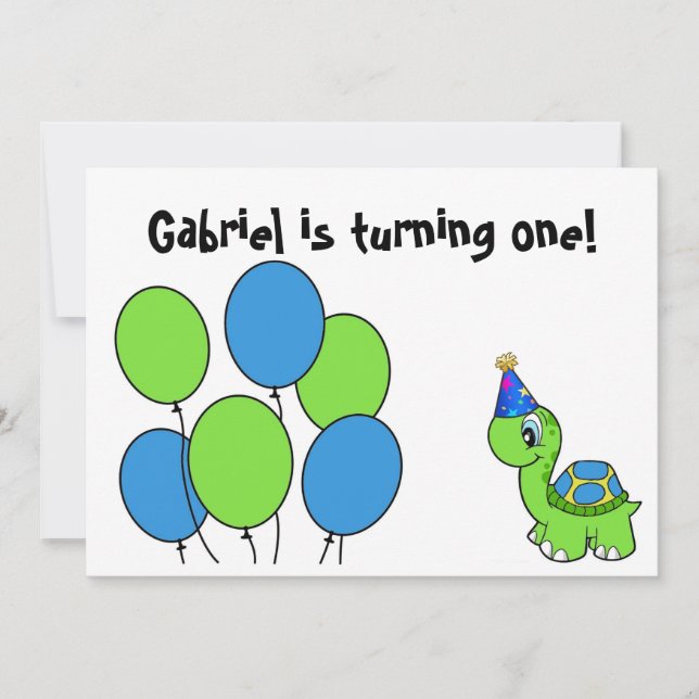 Gabriels 1. Geburtstag Einladung (Vorderseite)