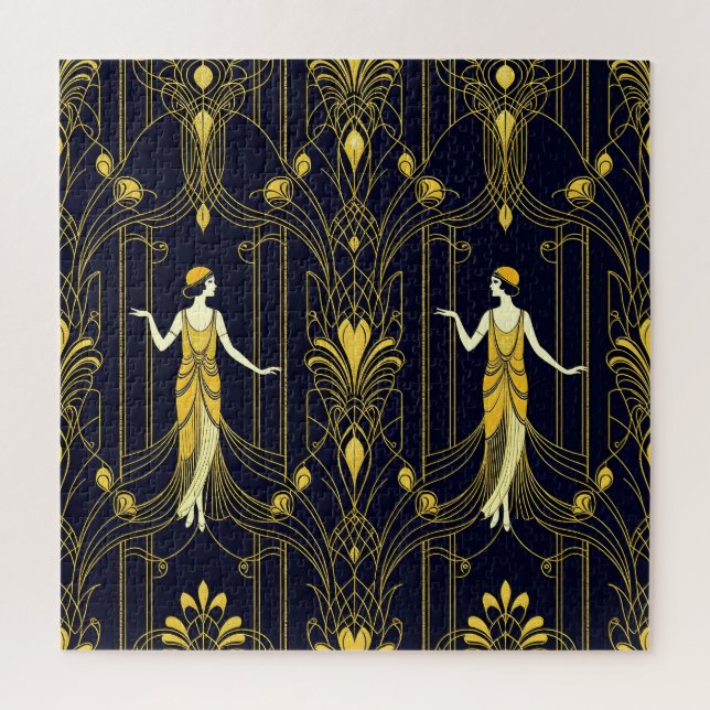 Gabsy gold and black decorative pattern puzzle (Vertikal)