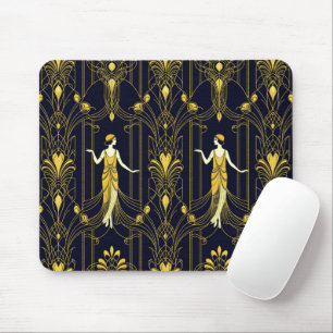 Gabsy Gold- und Schwarz-Dekorationsmuster Mousepad