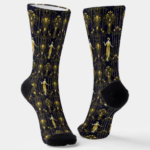 Gabsy Gold- und Schwarz-Dekorationsmuster Socken
