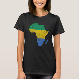 Gabun Flag Africa Kontinentales Silhouette Geschen T-Shirt