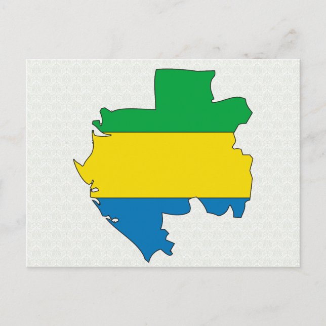 Gabun Flag Karte Vollgröße (Vorderseite)