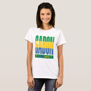 Gabun Flag Text Design T-Shirt