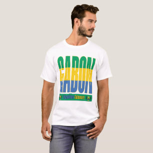 Gabun Flag Text Design T-Shirt
