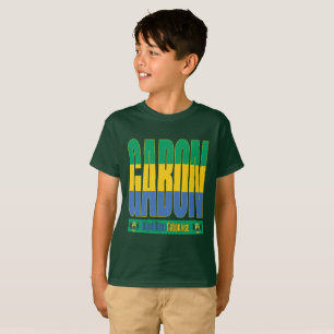 Gabun Flag Text Design T-Shirt