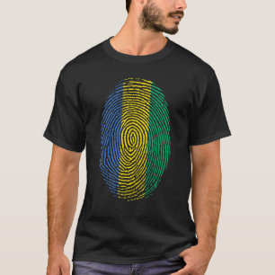 Gabun-Flagge DNA-Fingerabdruck Männer Frauen Kinde T-Shirt