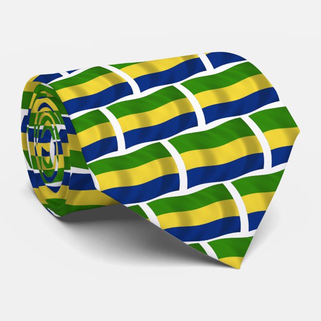 Gabun Flagge Krawatte (Gerollt)
