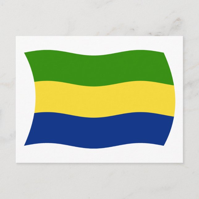 Gabun Flagge Postkarte (Vorderseite)
