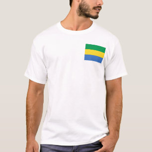 Gabun-Flagge und Karten-T - Shirt