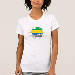 Gabun-Flaggen-Karte 2,0 T-Shirt