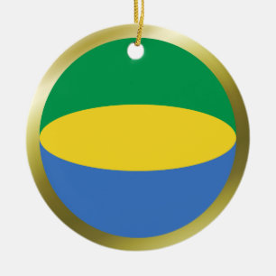 Gabun Flaggen-Ornament Keramikornament