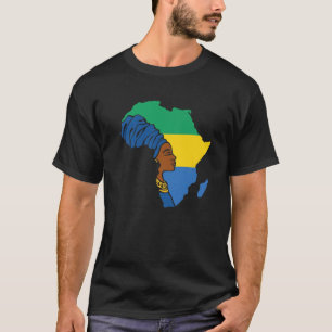 Gabun Gabonese Flag Africa Map Ethnisches Erbe Bla T-Shirt