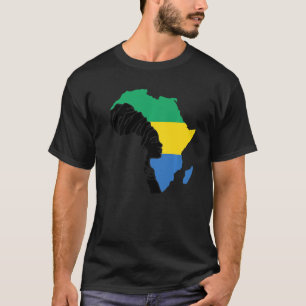 Gabun Gabonese Flag Africa Map Ethnisches Erbe Bla T-Shirt