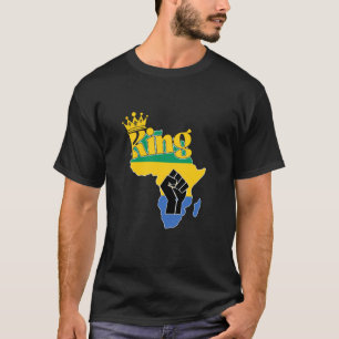 Gabun King mit gabunischer Flagge in Afrika Karte T-Shirt