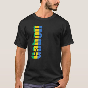 Gabun mit Flaggenfarben auf der Seite T-Shirt
