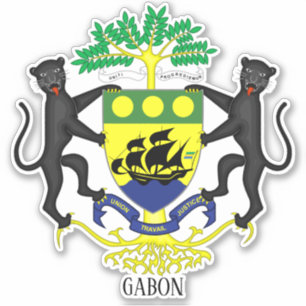 Gabun National Coat of Arms Patriotic Aufkleber