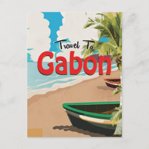Gabun Vintage Reiseplakat Postkarte