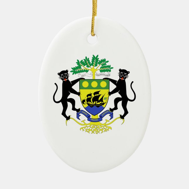 Gabun-Wappen Keramikornament (Vorne)